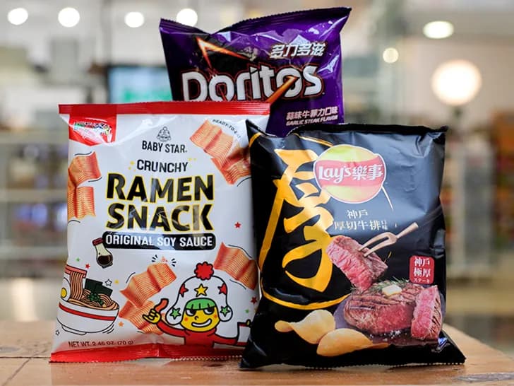 Selection of chips & savory snacks from Taiwan available at Passport Candies